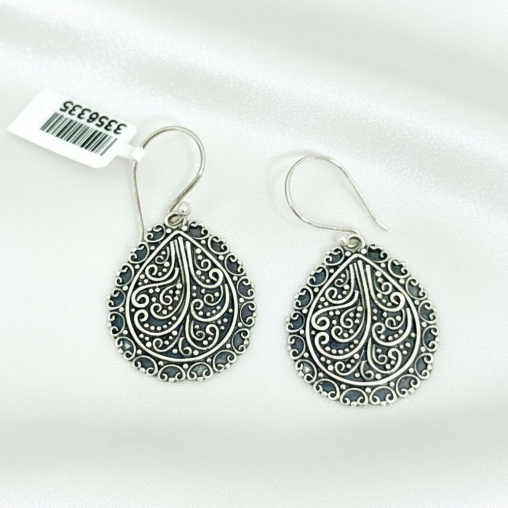 Bali Sterling Earrings Teardrop Hook Earrrings NWT Indonesia Stamped 925
